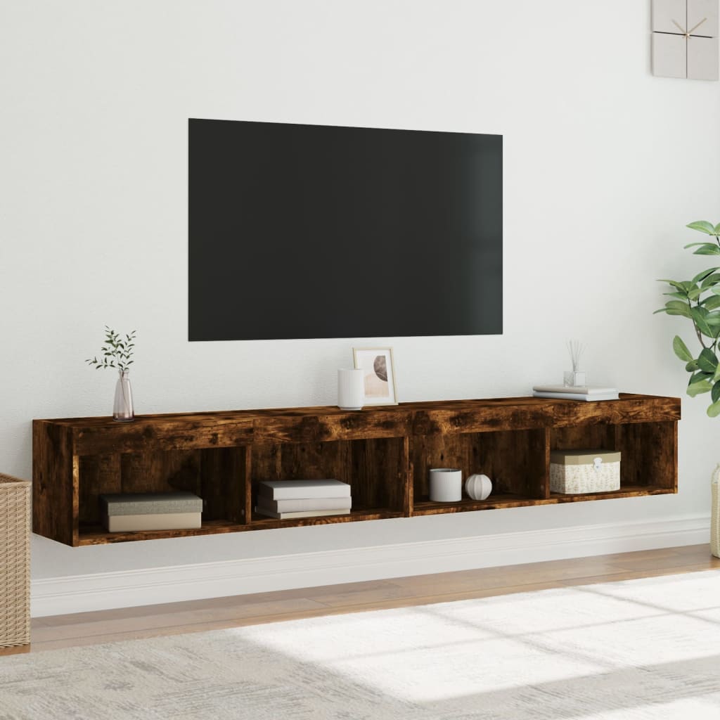 TV ormarići s LED svjetlima 2 kom boja hrasta 100x30x30 cm