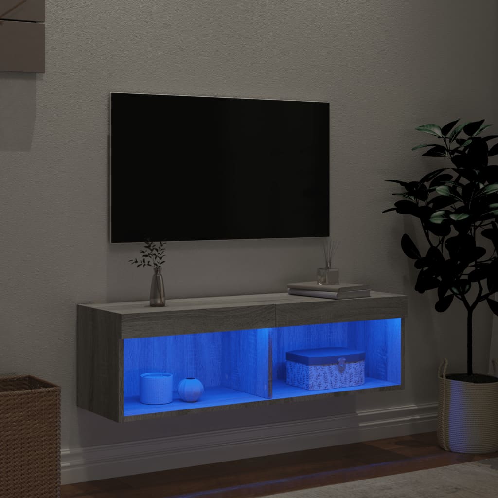 TV ormarić s LED svjetlima boja hrasta sonome 100x30x30 cm