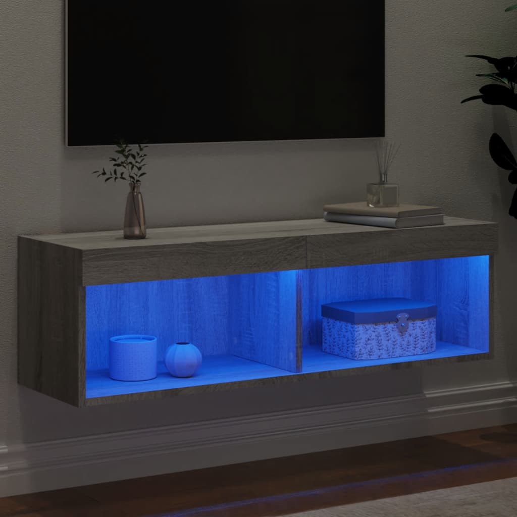 TV ormarić s LED svjetlima boja hrasta sonome 100x30x30 cm