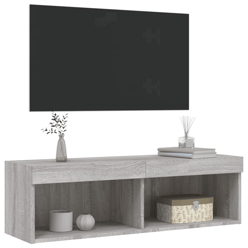 TV ormarić s LED svjetlima boja hrasta sonome 100x30x30 cm