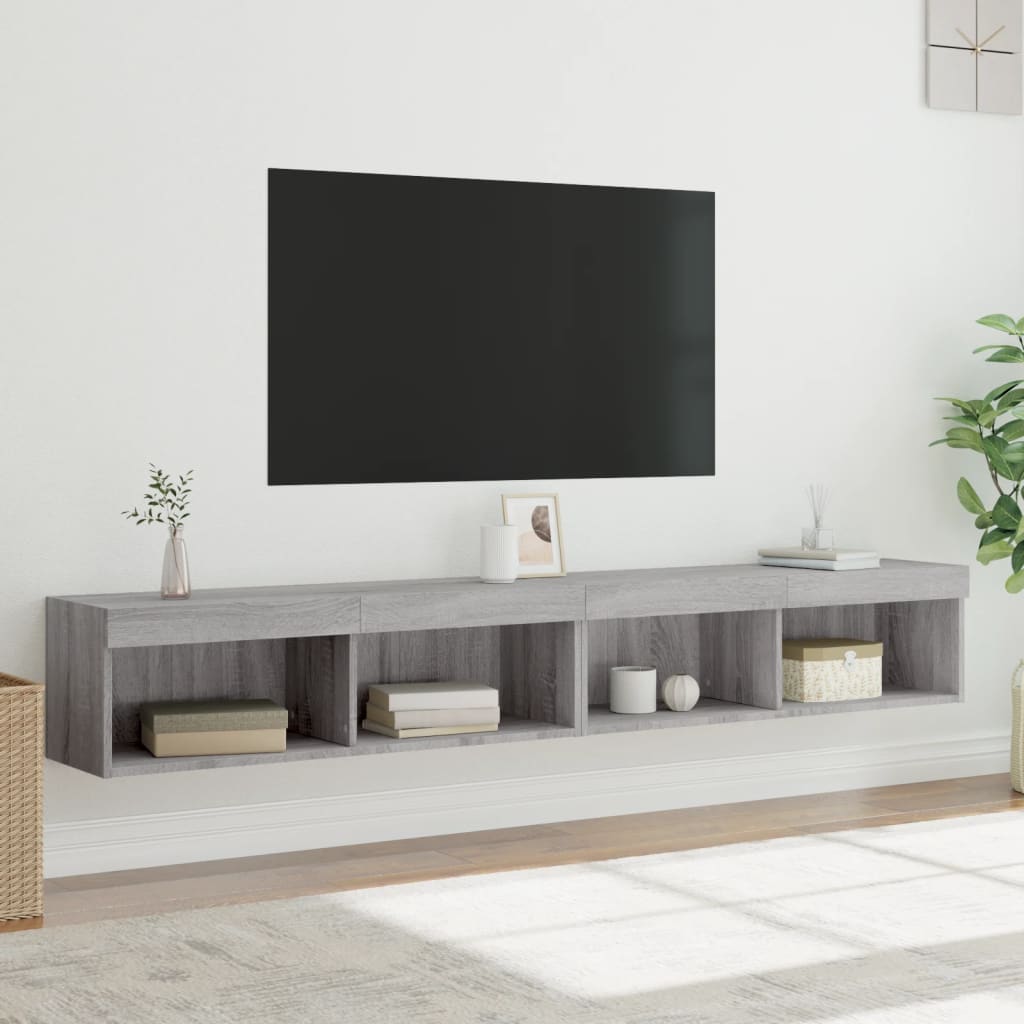TV ormarići s LED svjetlima 2 kom boja hrasta 100x30x30 cm