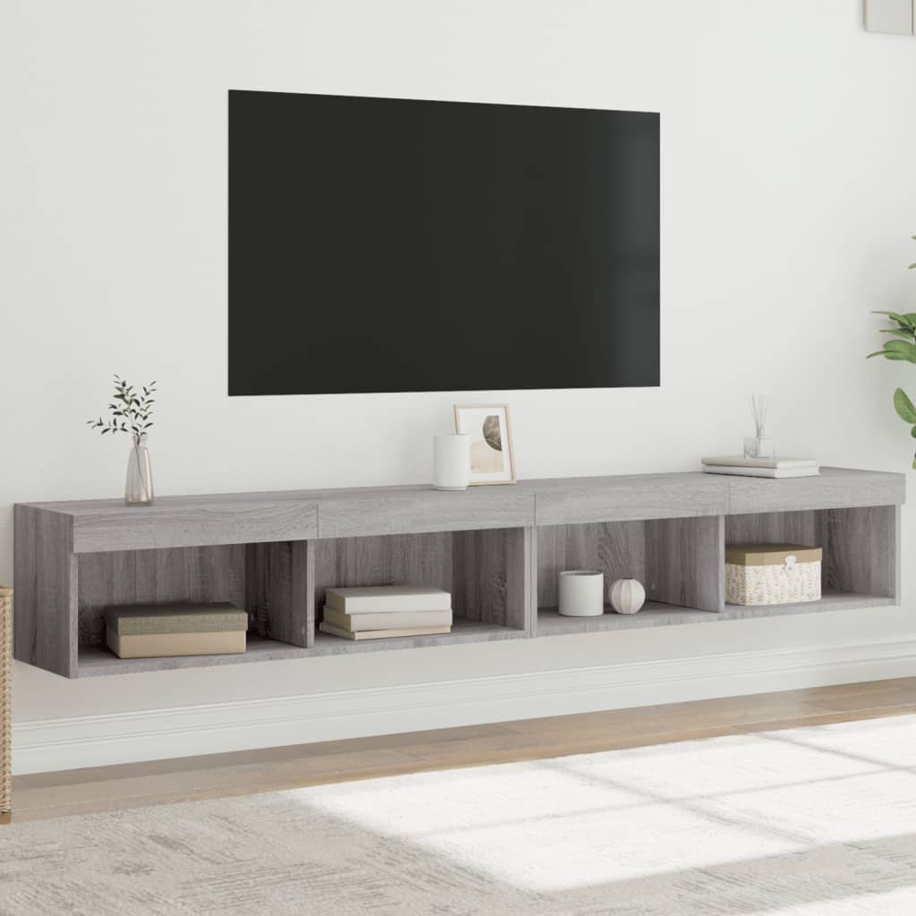 TV ormarići s LED svjetlima 2 kom boja hrasta 100x30x30 cm