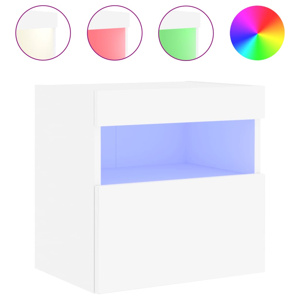 Zidni TV ormarić s LED svjetlima bijeli 40 x 30 x 40 cm