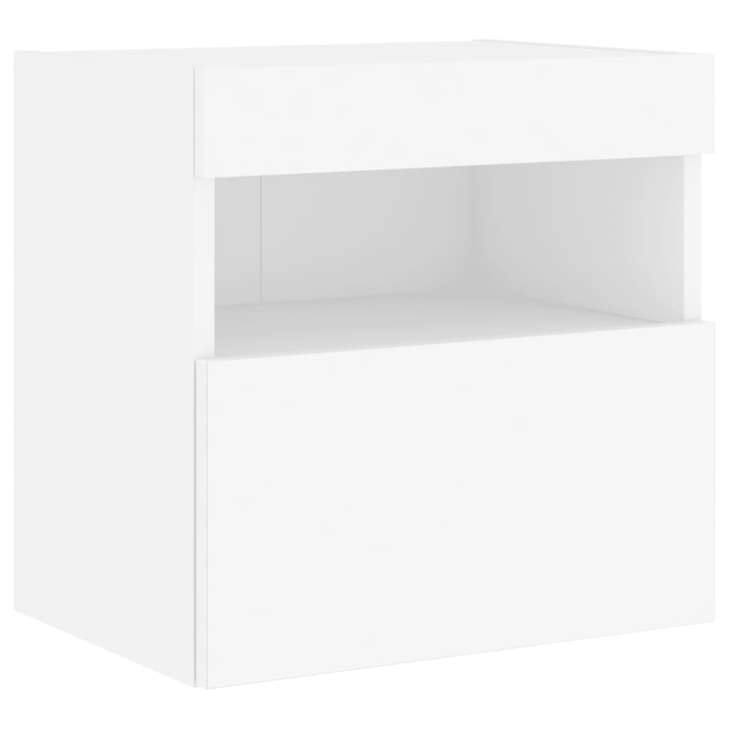 Zidni TV ormarić s LED svjetlima bijeli 40 x 30 x 40 cm