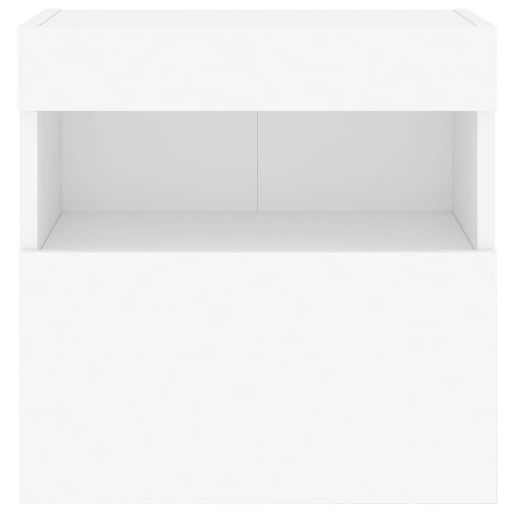 Zidni TV ormarići s LED svjetlima 2 kom bijeli 40x30x40 cm