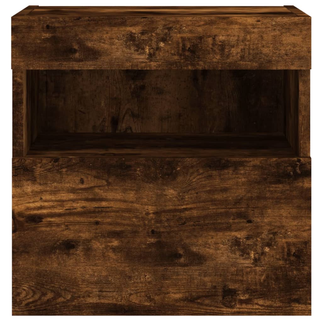 Zidni TV ormarić s LED svjetlima boja hrasta 40x30x40 cm