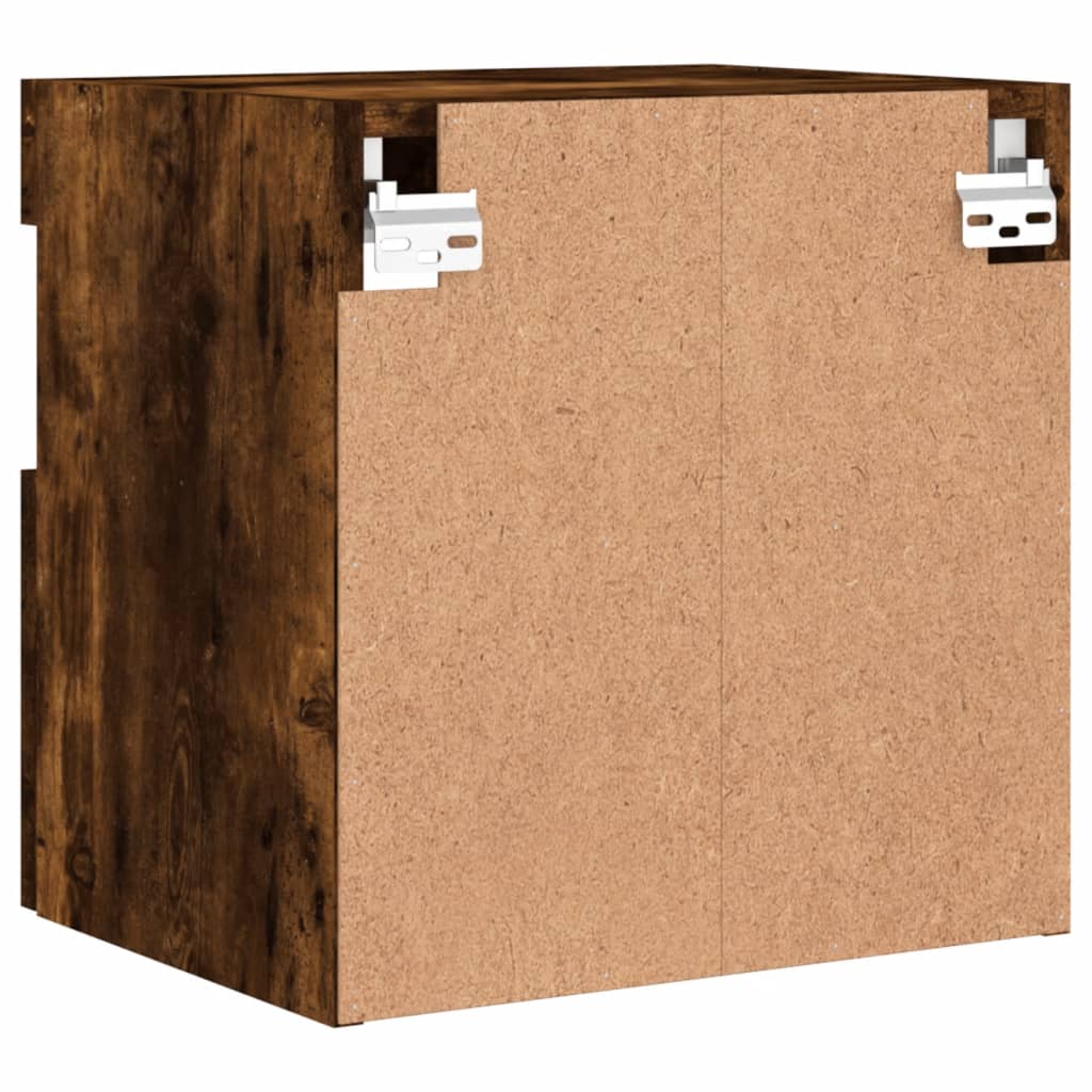 Zidni TV ormarić s LED svjetlima boja hrasta 40x30x40 cm
