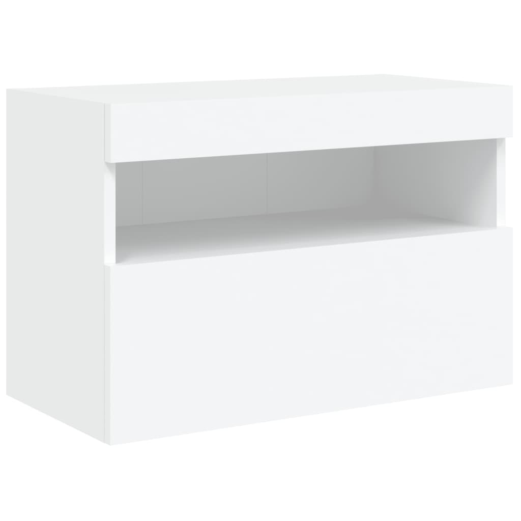 Zidni TV ormarić s LED svjetlima bijeli 60x30x40 cm