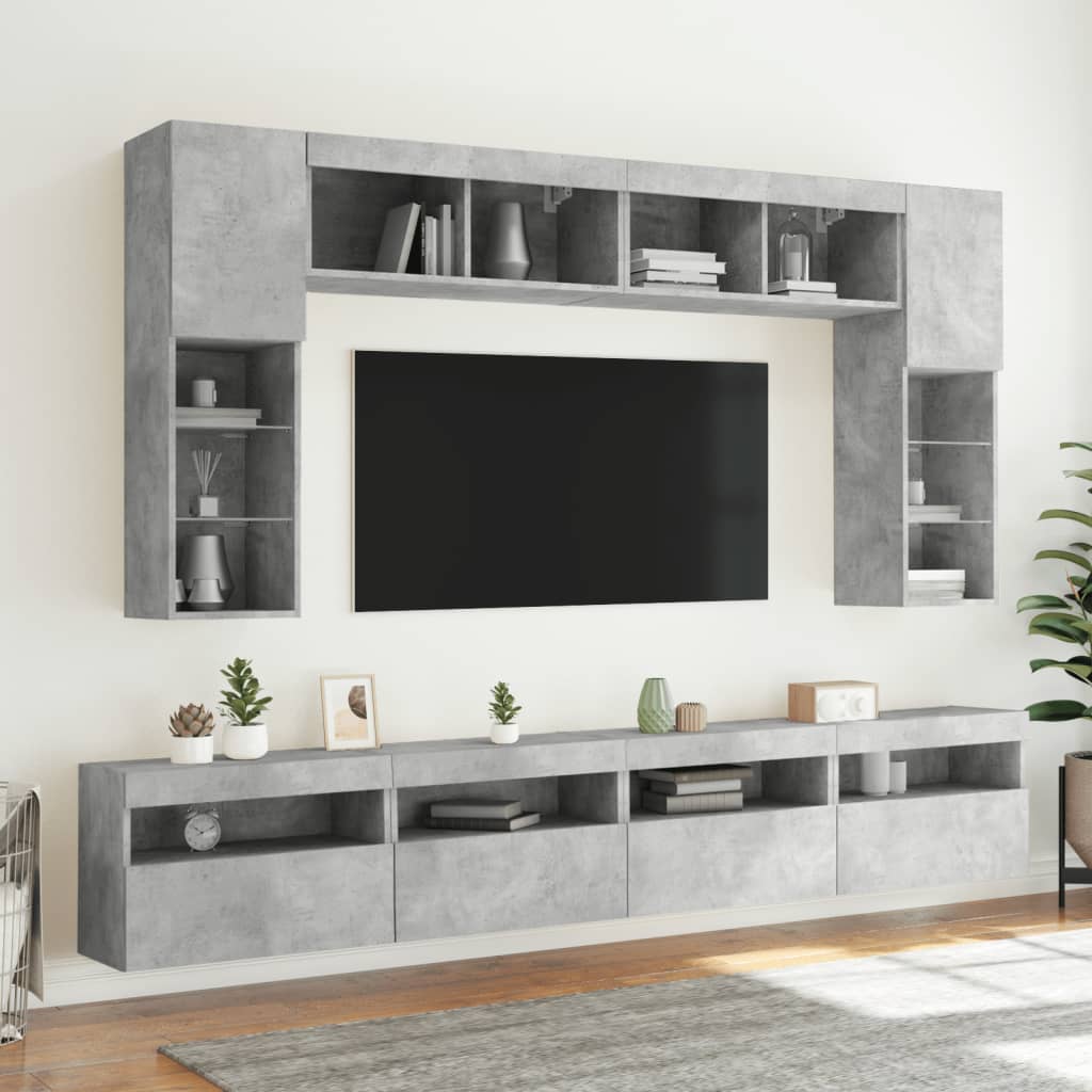 Zidni TV ormarići LED 2 kom boja betona 60x30x40 cm