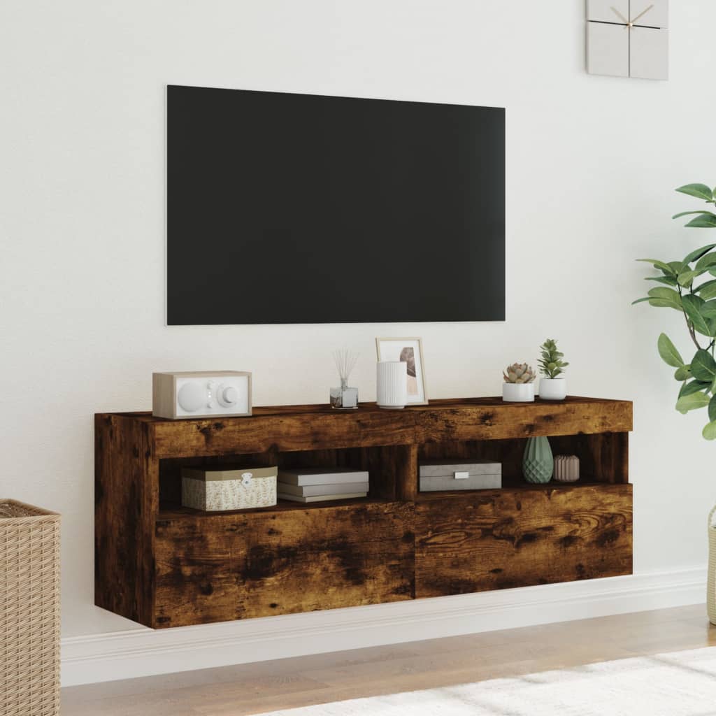 Zidni TV ormarići LED 2 kom boja hrasta 60x30x40 cm