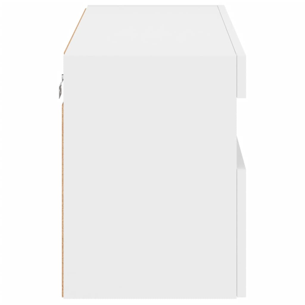 Zidni TV ormarić s LED svjetlima bijeli 80x30x40 cm