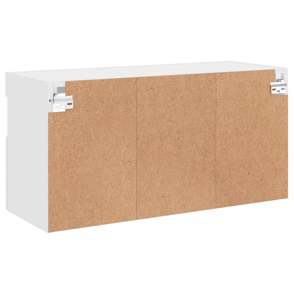 Zidni TV ormarić s LED svjetlima bijeli 80x30x40 cm
