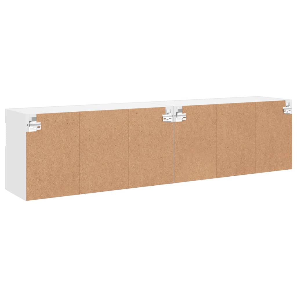 Zidni TV ormarići s LED svjetlima 2 kom bijeli 80 x 30 x 40 cm