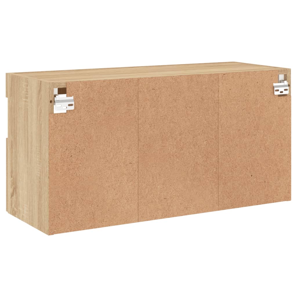 Zidni TV ormarić s LED svjetlima boja hrasta 80x30x40 cm