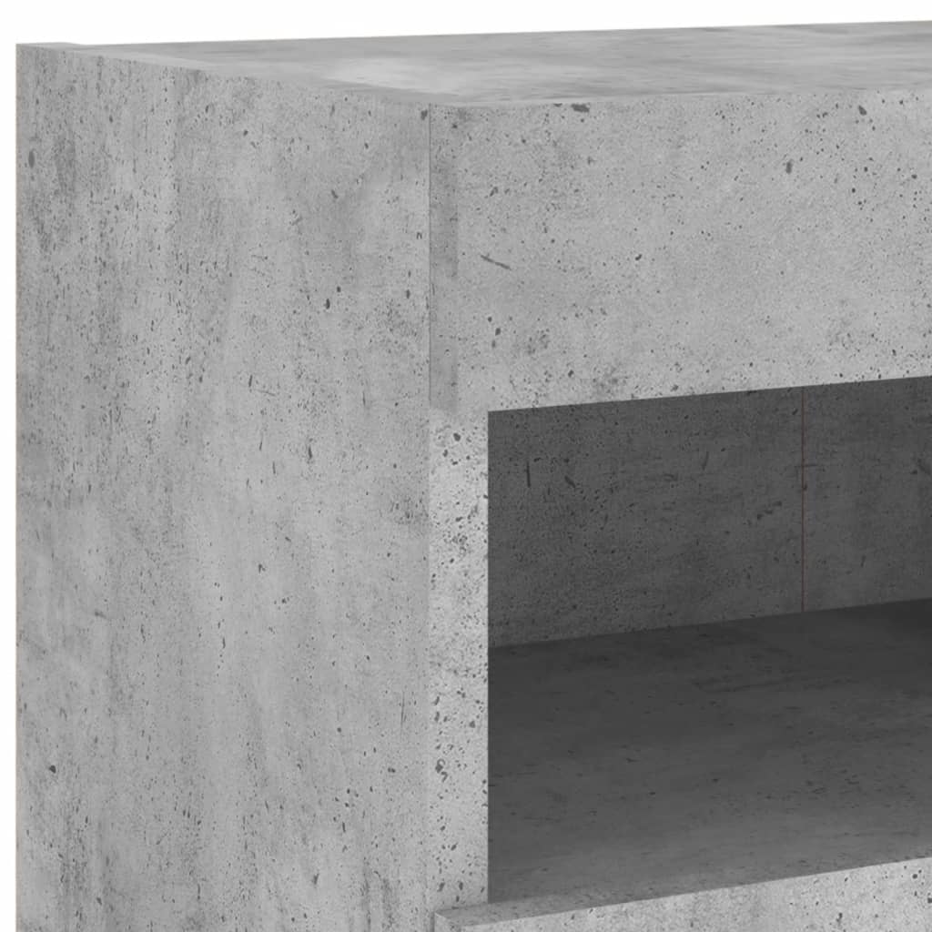 TV ormarić s LED svjetlima siva boja betona 80x30x40 cm