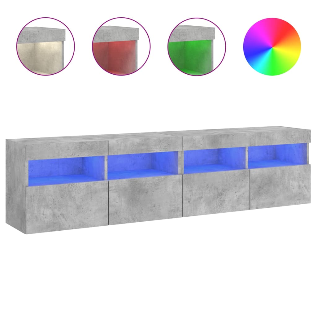 Zidni TV ormarići LED 2 kom boja betona 80x30x40 cm