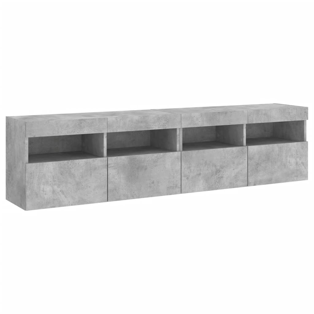 Zidni TV ormarići LED 2 kom boja betona 80x30x40 cm
