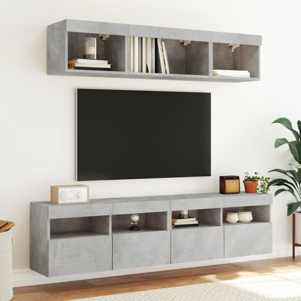Zidni TV ormarići LED 2 kom boja betona 80x30x40 cm
