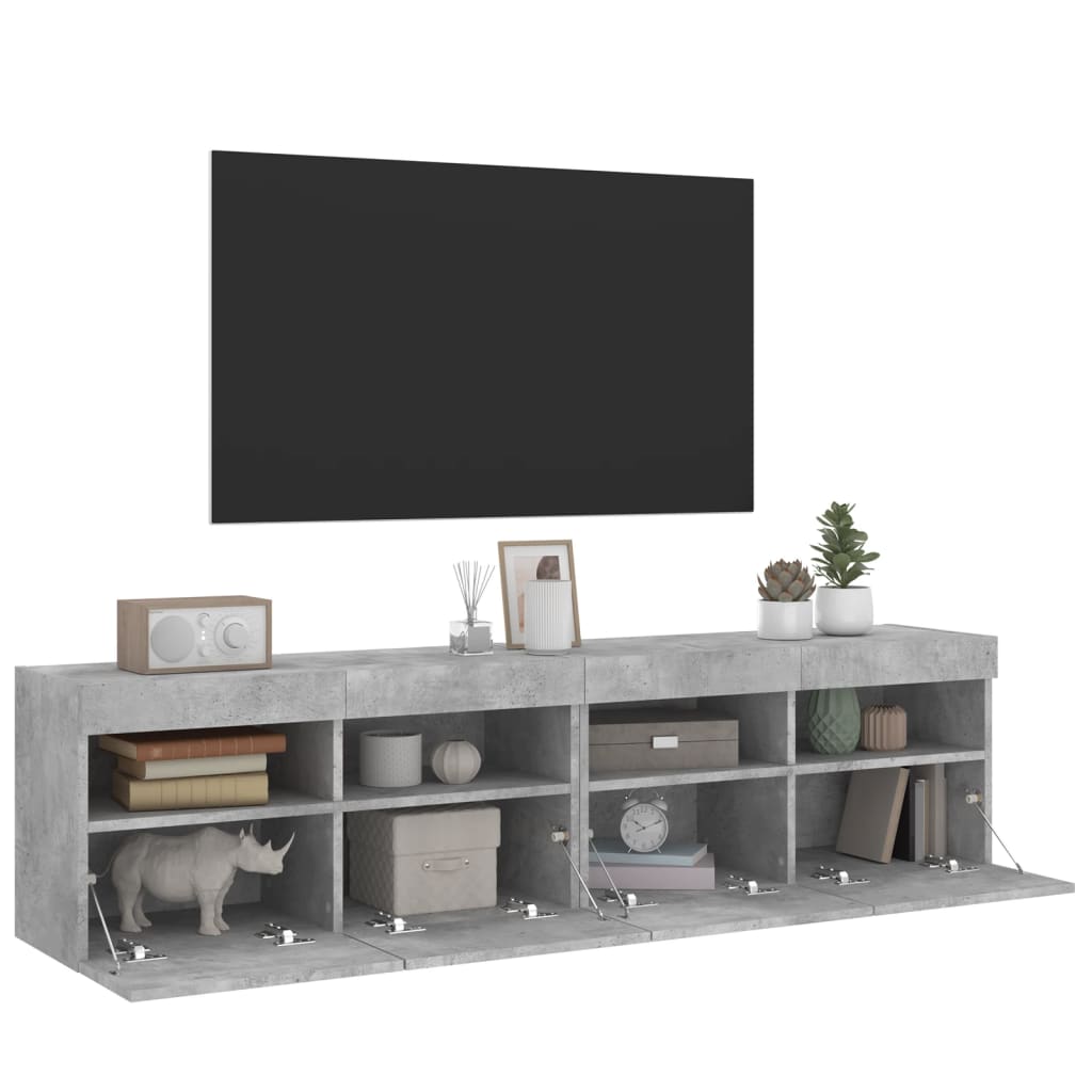 Zidni TV ormarići LED 2 kom boja betona 80x30x40 cm