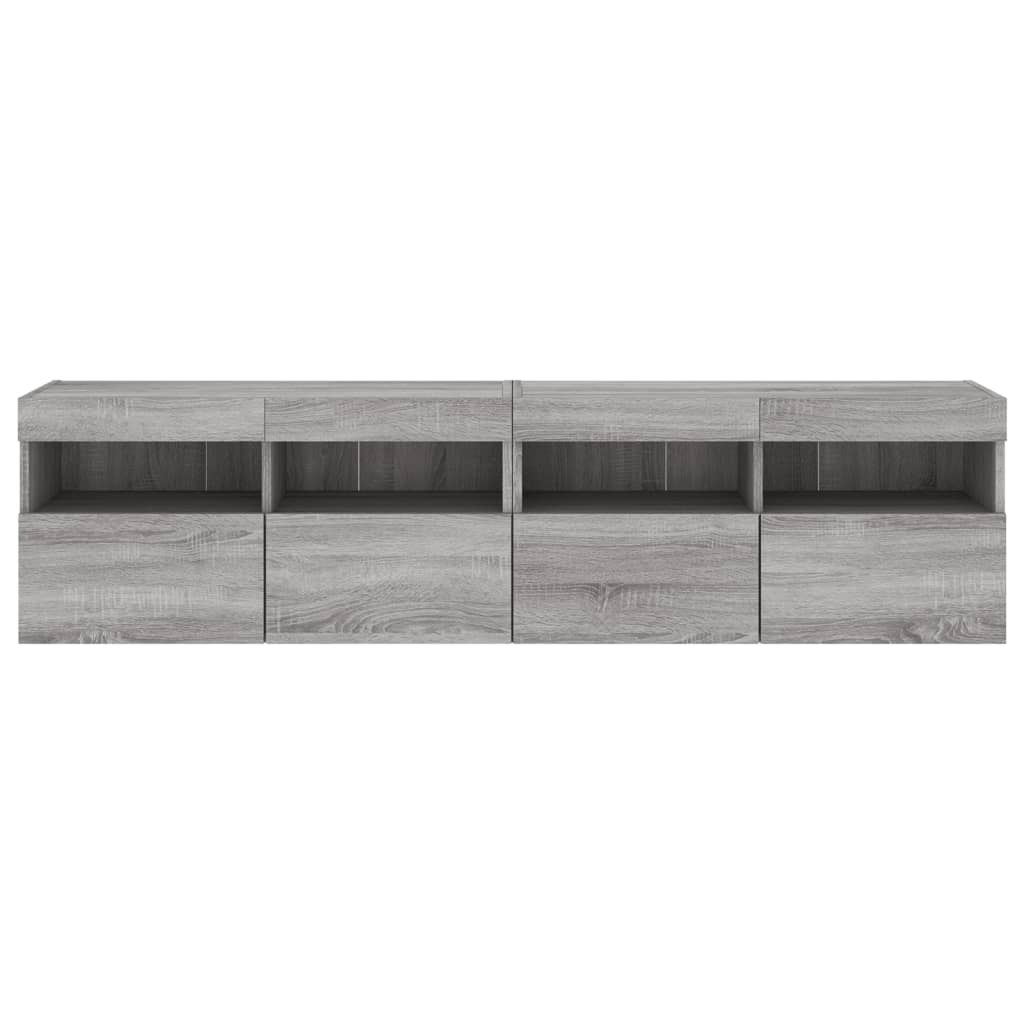Zidni TV ormarići LED 2 kom siva boja hrasta 80x30x40 cm
