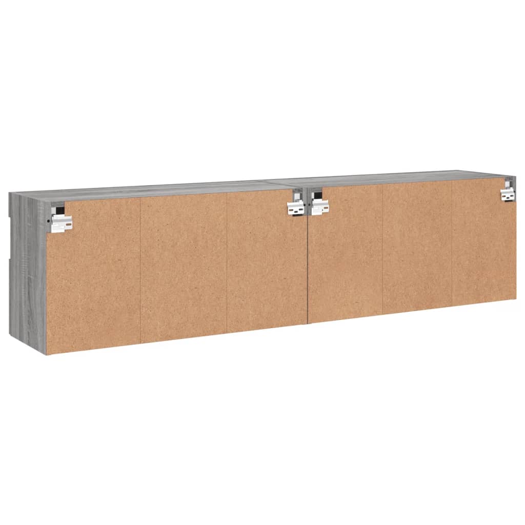 Zidni TV ormarići LED 2 kom siva boja hrasta 80x30x40 cm