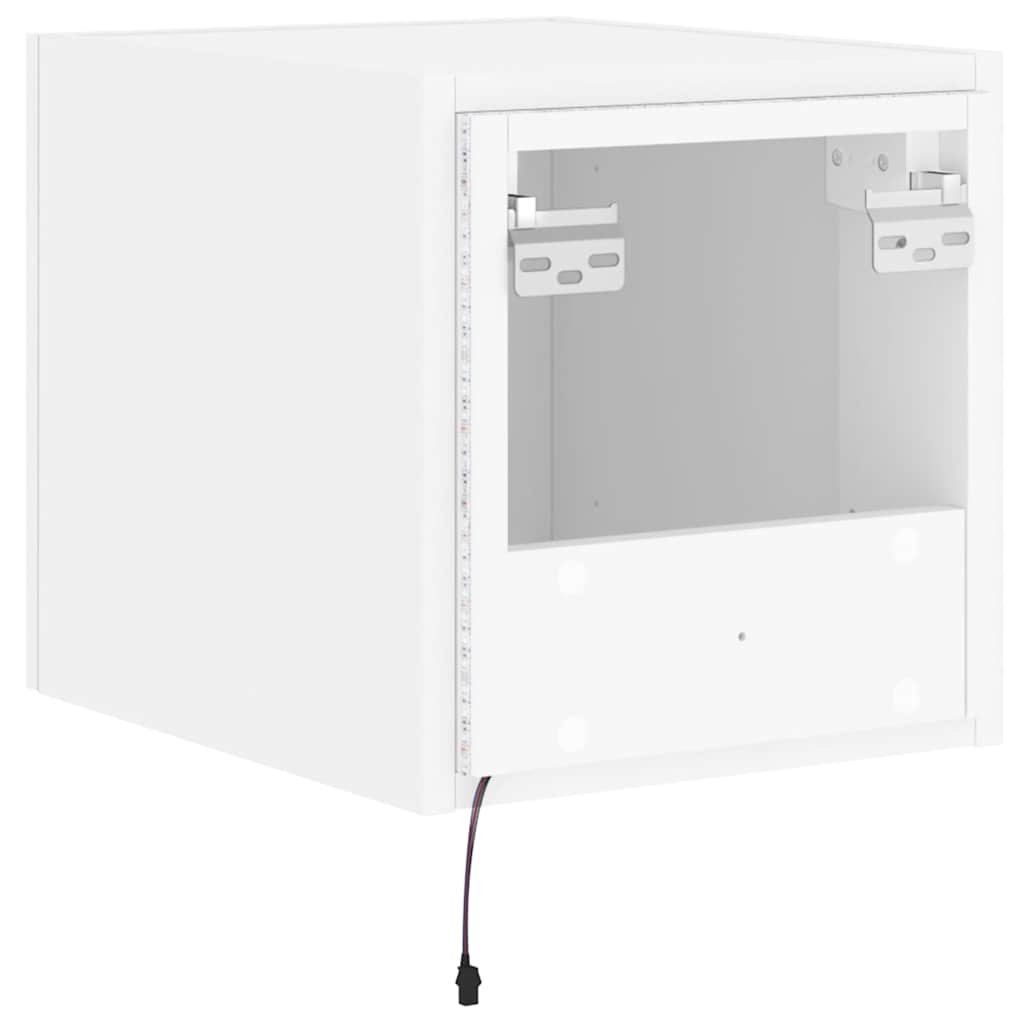 Zidni TV ormarić s LED svjetlima bijeli 30,5 x 35 x 30 cm