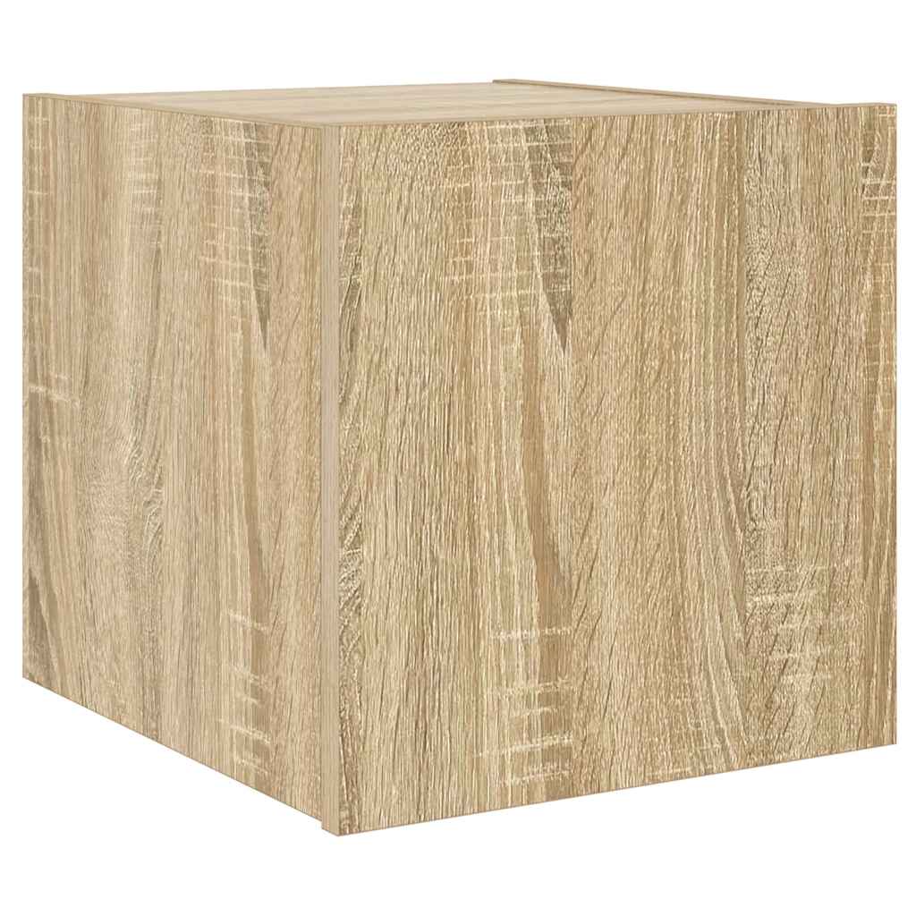 Zidni TV ormarić s LED svjetlima boja hrasta 30,5 x 35 x 30 cm