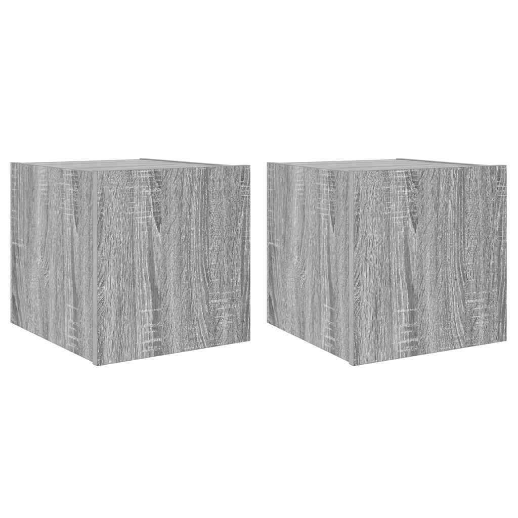 Zidni TV ormarići LED 2 kom siva boja hrasta 30,5 x 35 x 30 cm