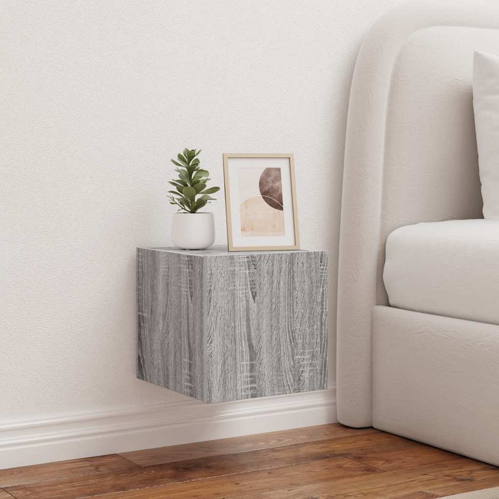 Zidni TV ormarići LED 2 kom siva boja hrasta 30,5 x 35 x 30 cm