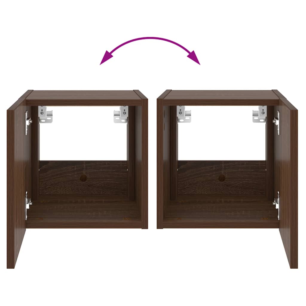 Zidni TV ormarić s LED svjetlima boja hrasta 30,5 x 35 x 30 cm