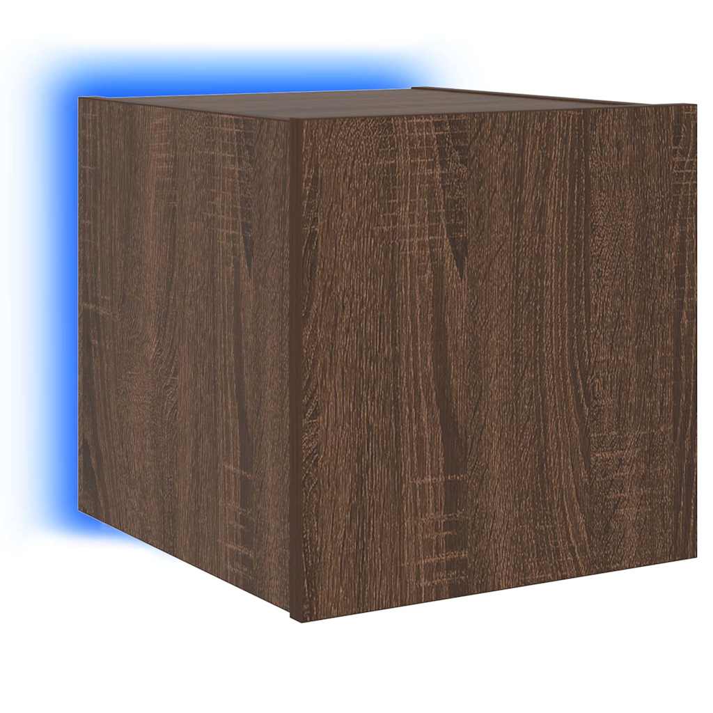 Zidni TV ormarići LED 2 kom smeđa boja hrasta 30,5 x 35 x 30 cm