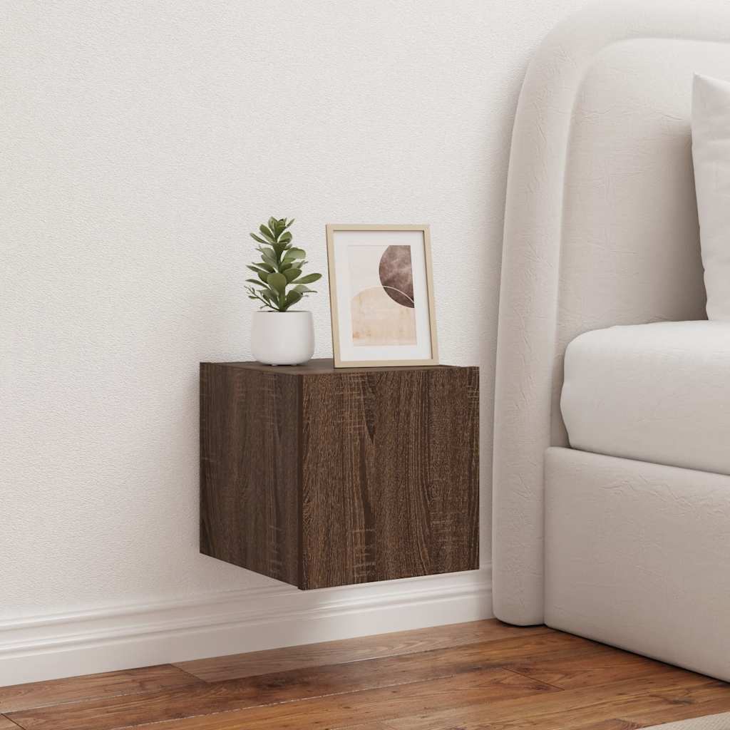 Zidni TV ormarići LED 2 kom smeđa boja hrasta 30,5 x 35 x 30 cm