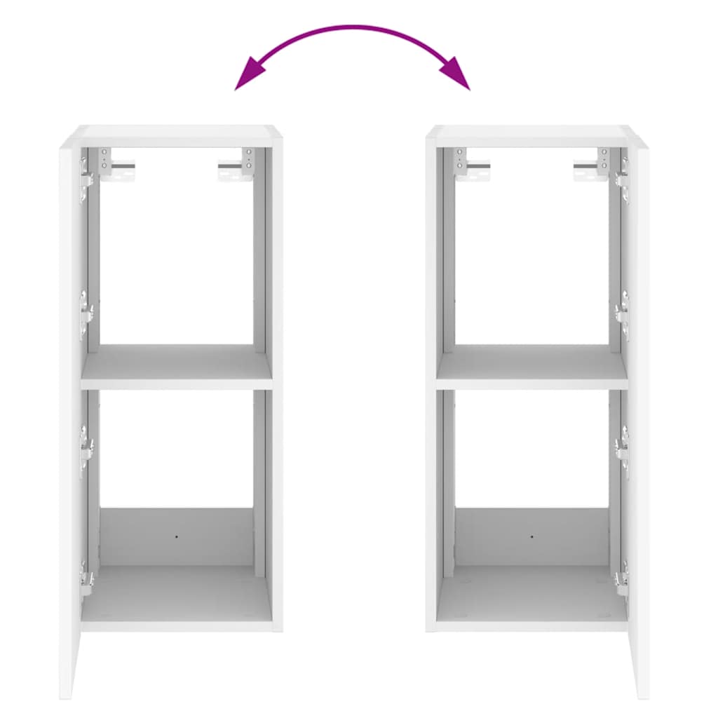 Zidni TV ormarić s LED svjetlima bijeli 30,5 x 35 x 70 cm