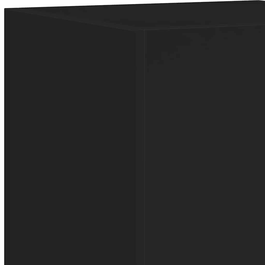 Zidni TV ormarić s LED svjetlima crni 30,5 x 35 x 70 cm