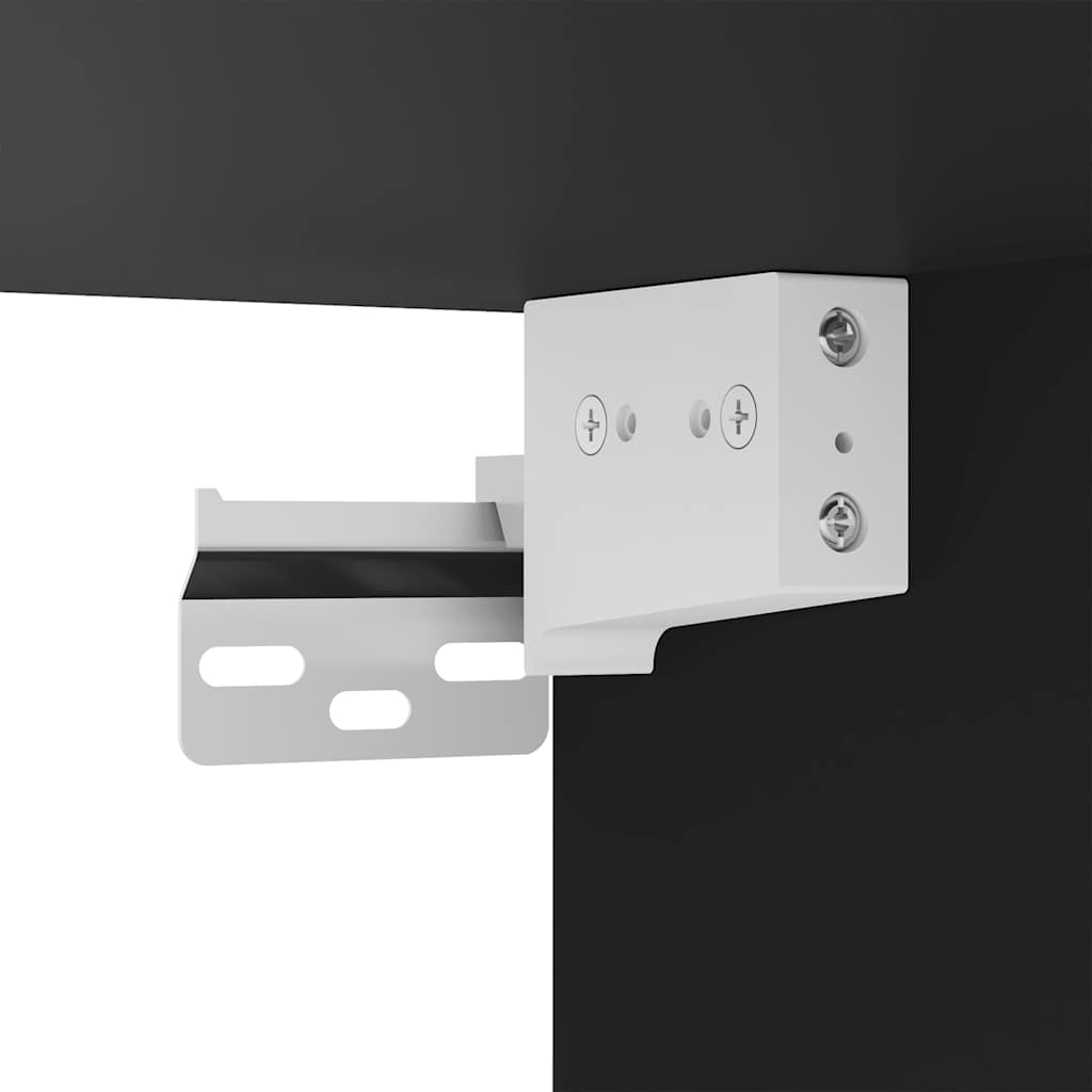 Zidni TV ormarić s LED svjetlima crni 30,5 x 35 x 70 cm