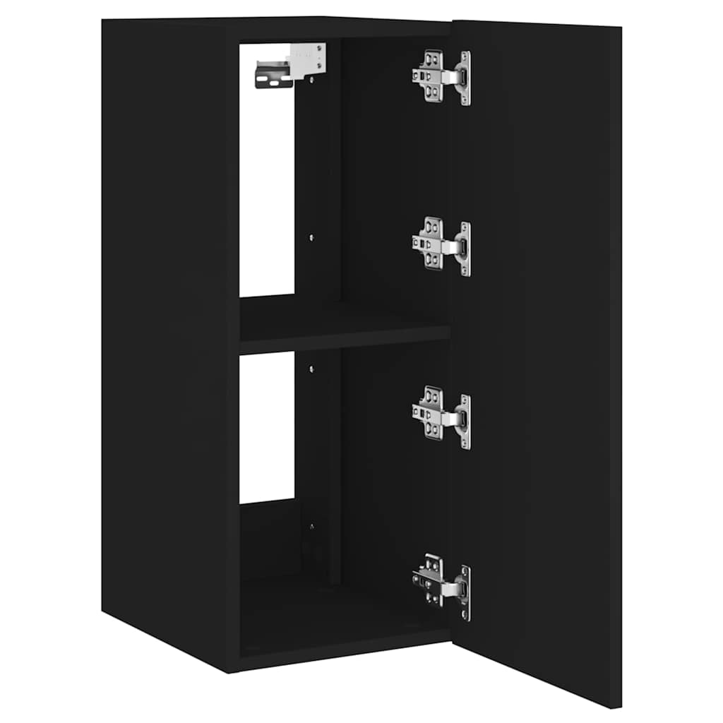 Zidni TV ormarić s LED svjetlima crni 30,5 x 35 x 70 cm