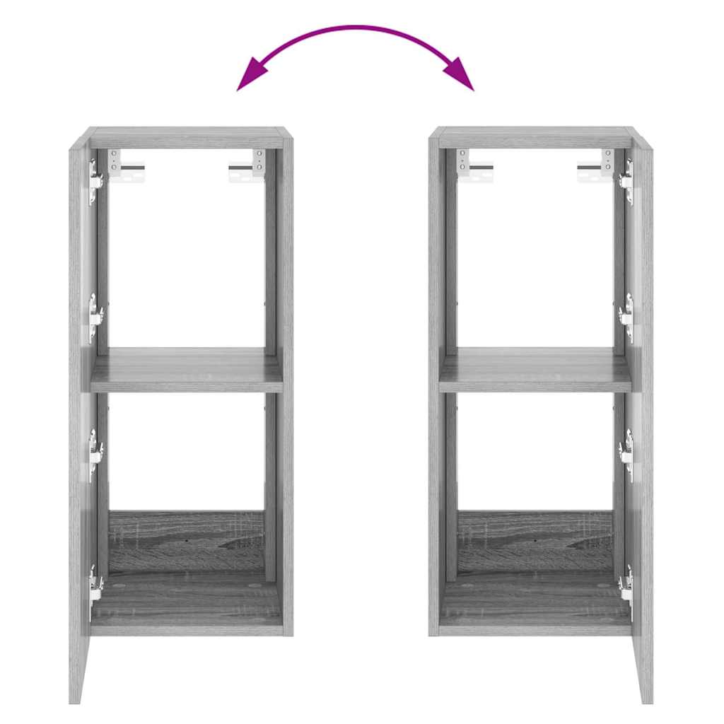 Zidni TV ormarić s LED svjetlima boja hrasta 30,5 x 35 x 70 cm