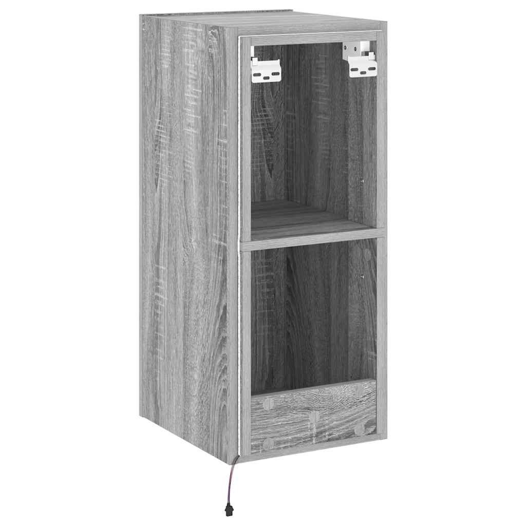 Zidni TV ormarić s LED svjetlima boja hrasta 30,5 x 35 x 70 cm