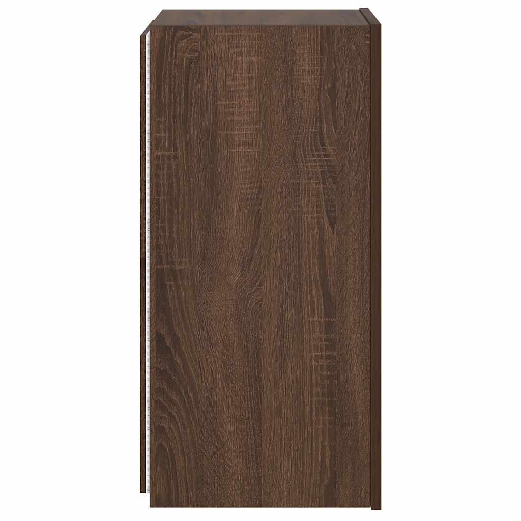 Zidni TV ormarić s LED svjetlima boja hrasta 30,5 x 35 x 70 cm