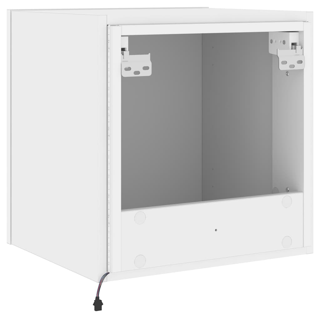 Zidni TV ormarići s LED svjetlima 2 kom bijeli 40,5x35x40 cm