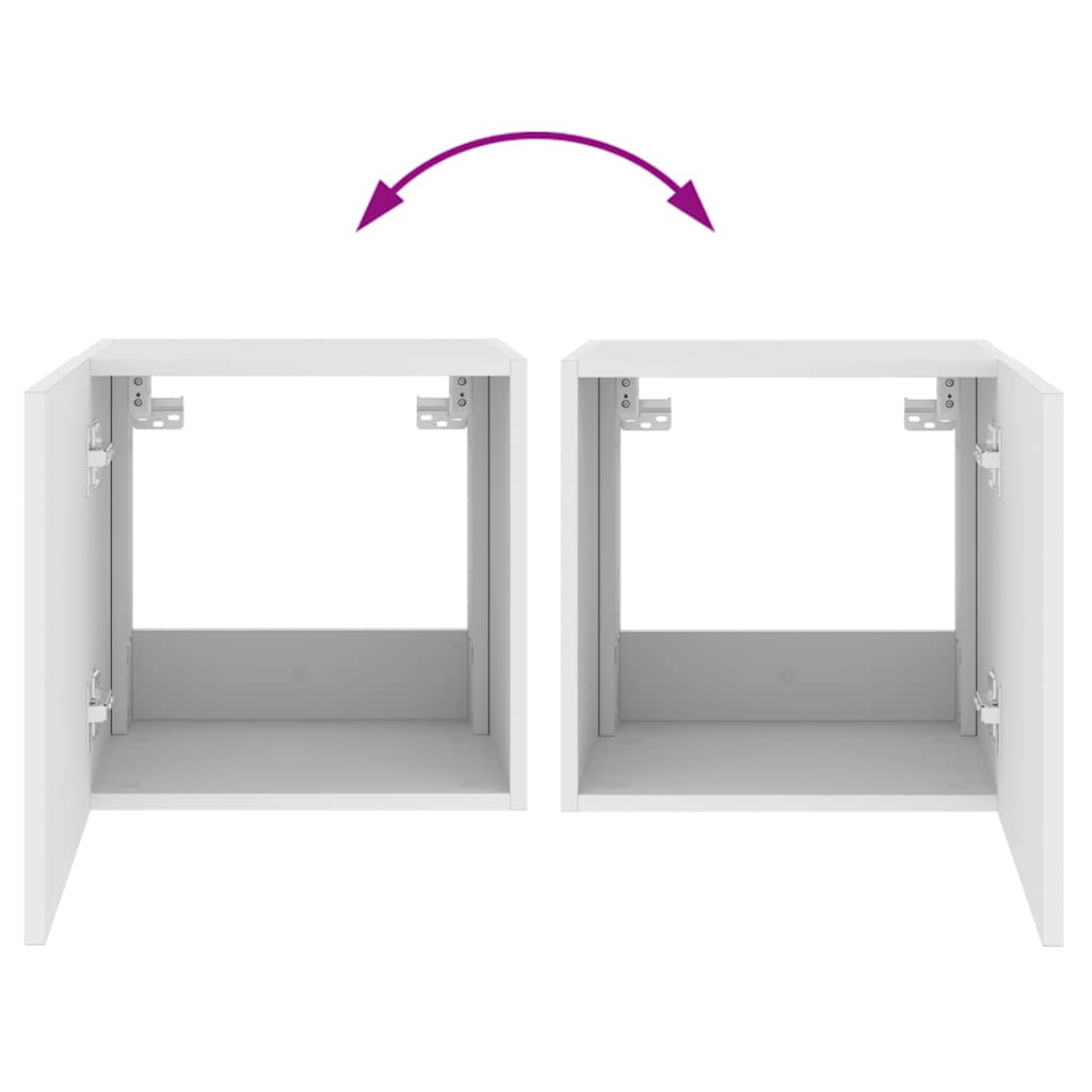 Zidni TV ormarići s LED svjetlima 2 kom bijeli 40,5x35x40 cm