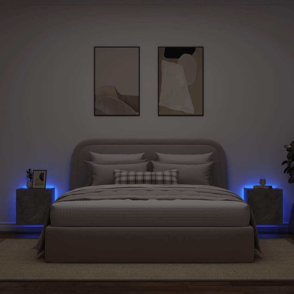 Zidni TV ormarići LED 2 kom siva boja betona 40,5 x 35 x 40 cm
