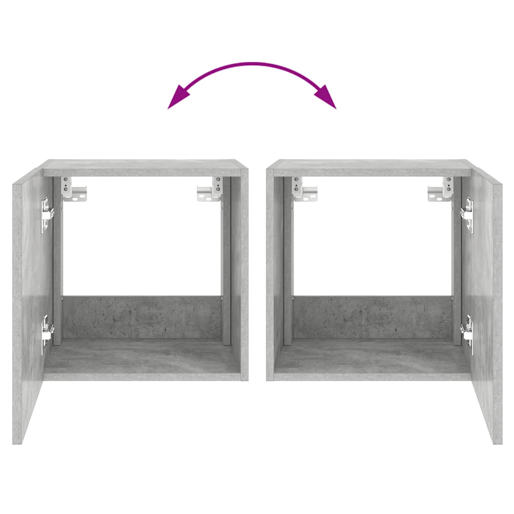 Zidni TV ormarići LED 2 kom siva boja betona 40,5 x 35 x 40 cm