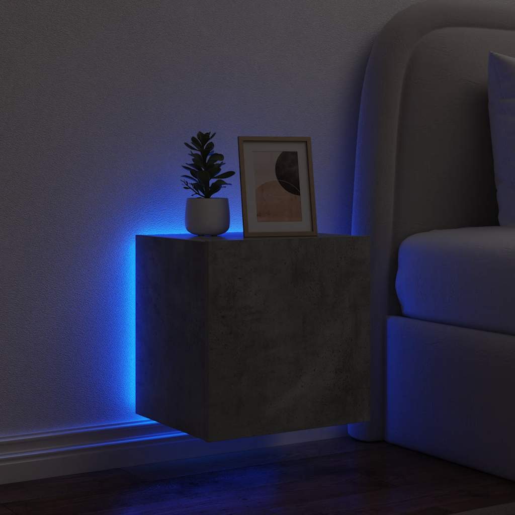 Zidni TV ormarići LED 2 kom siva boja betona 40,5 x 35 x 40 cm
