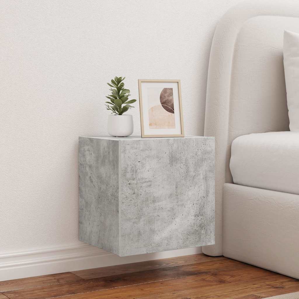 Zidni TV ormarići LED 2 kom siva boja betona 40,5 x 35 x 40 cm