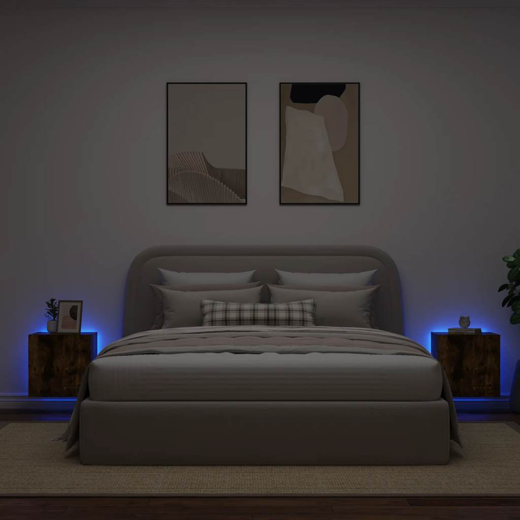 Zidni TV ormarići LED 2 kom boja dimljenog hrasta 40,5x35x40 cm