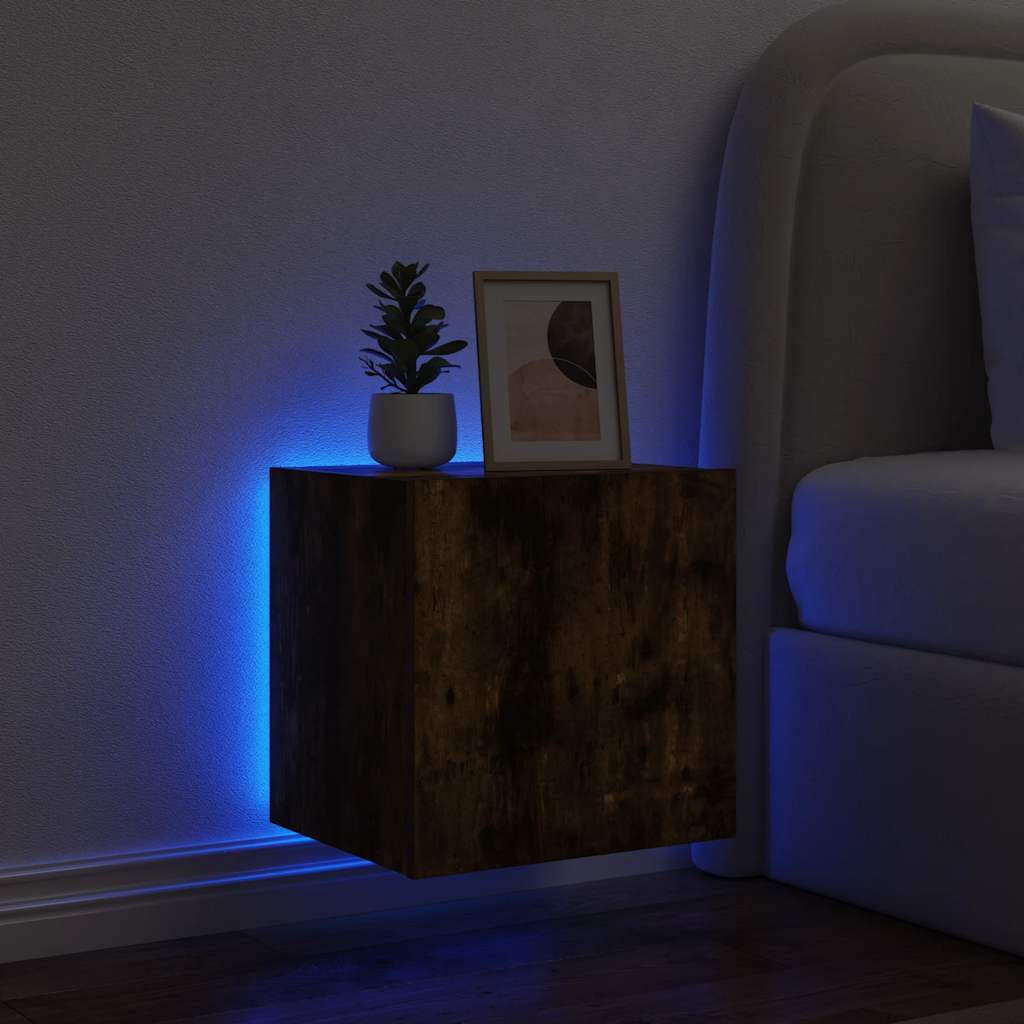 Zidni TV ormarići LED 2 kom boja dimljenog hrasta 40,5x35x40 cm