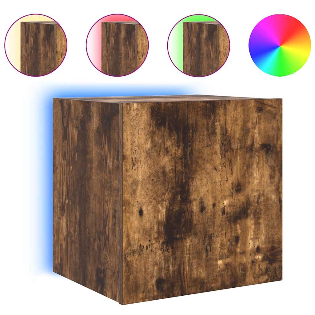 Zidni TV ormarići LED 2 kom boja dimljenog hrasta 40,5x35x40 cm