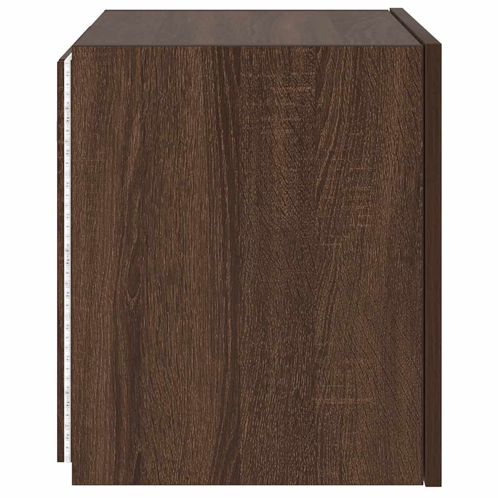 Zidni TV ormarić s LED svjetlima boja hrasta 40,5 x 35 x 40 cm
