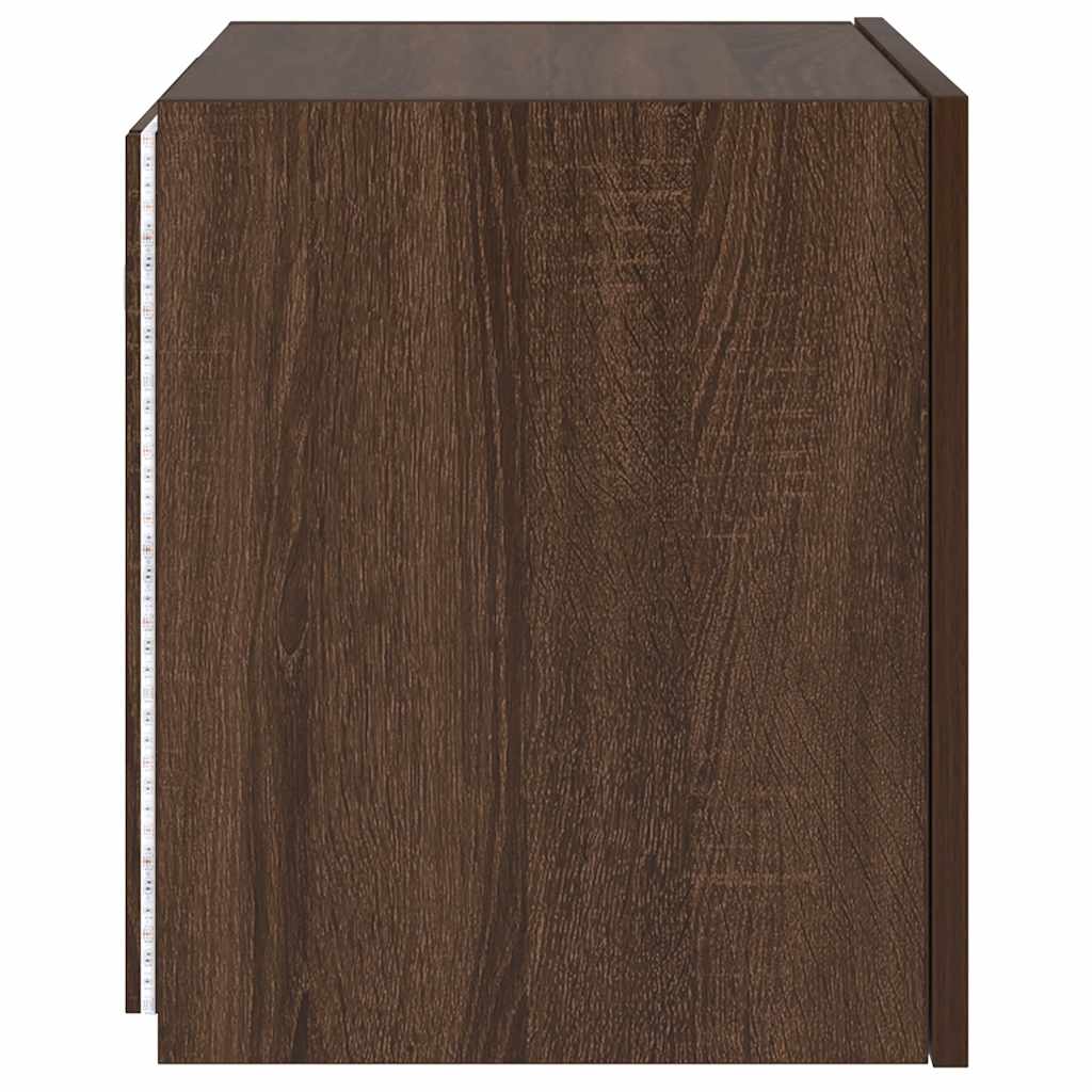 Zidni TV ormarići LED 2 kom smeđa boja hrasta 40,5 x 35 x 40 cm